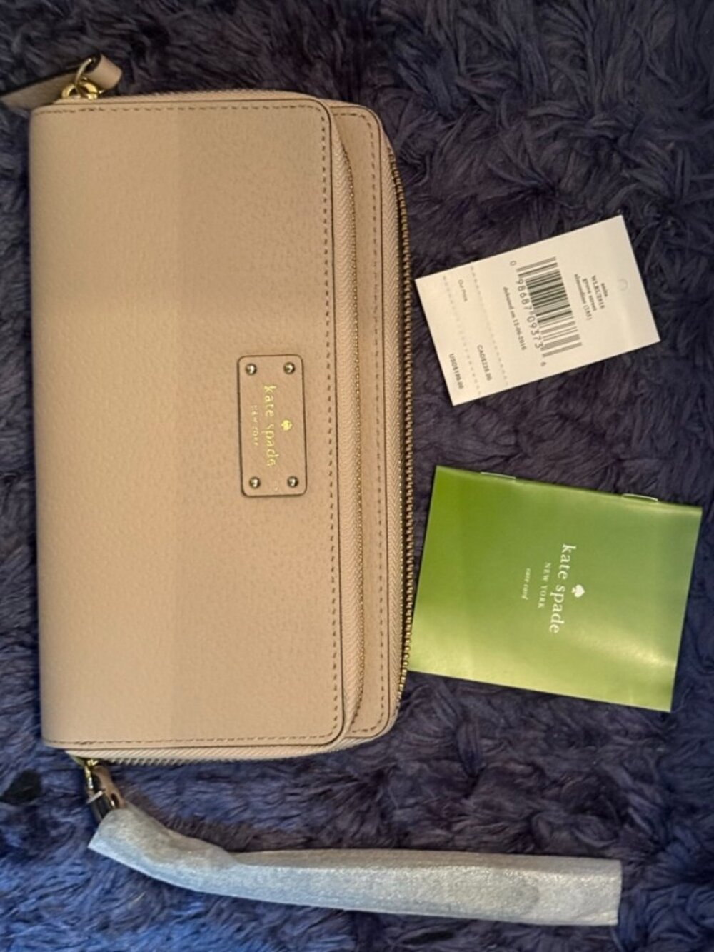 Kate Spade Grove Street Anita Double-Zip Wristlet (Almondine)